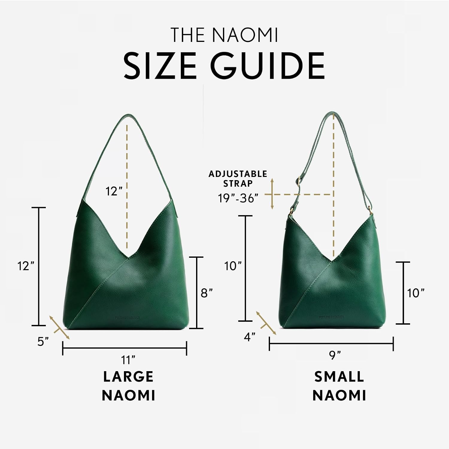 Portland Leather Goods Naomi Shoulder Bag – Handmade Slouchy Bag with Adjustable Crossbody Strap & Secure Magnetic Closure