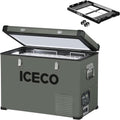 ICECO VL45 12 Volt Refrigerator, 47 Quart Platinum Portable Fridge, With SECOP Compressor, 0℉～50℉, 12/24V DC, 110/240V AC, Compact Freezer for RV, Truck, Car Use (With Slide Mount)