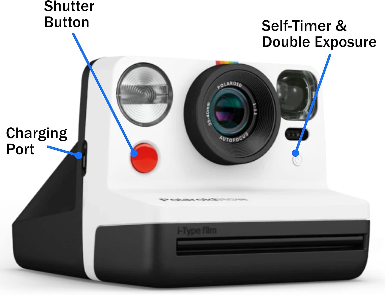 Polaroid Cameras Gen 2 Now I-Type Instant Film Camera, Film Photography, Print Instant Photo, Great As A Gift, Bundle with a Lens Cleaning Cloth