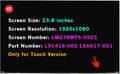 23.8' LCD Screen Replacement LM238WF5-SSE5 for HP 24-dp0014 24-dp1280 24-dp0124 24-dp0161 24-dp0224 24-dp0140z 24-dp0158qe 24-dp0160 24-dp0180 LM238WF5 SS E5 Touch Display Panel 1920x1080 FHD