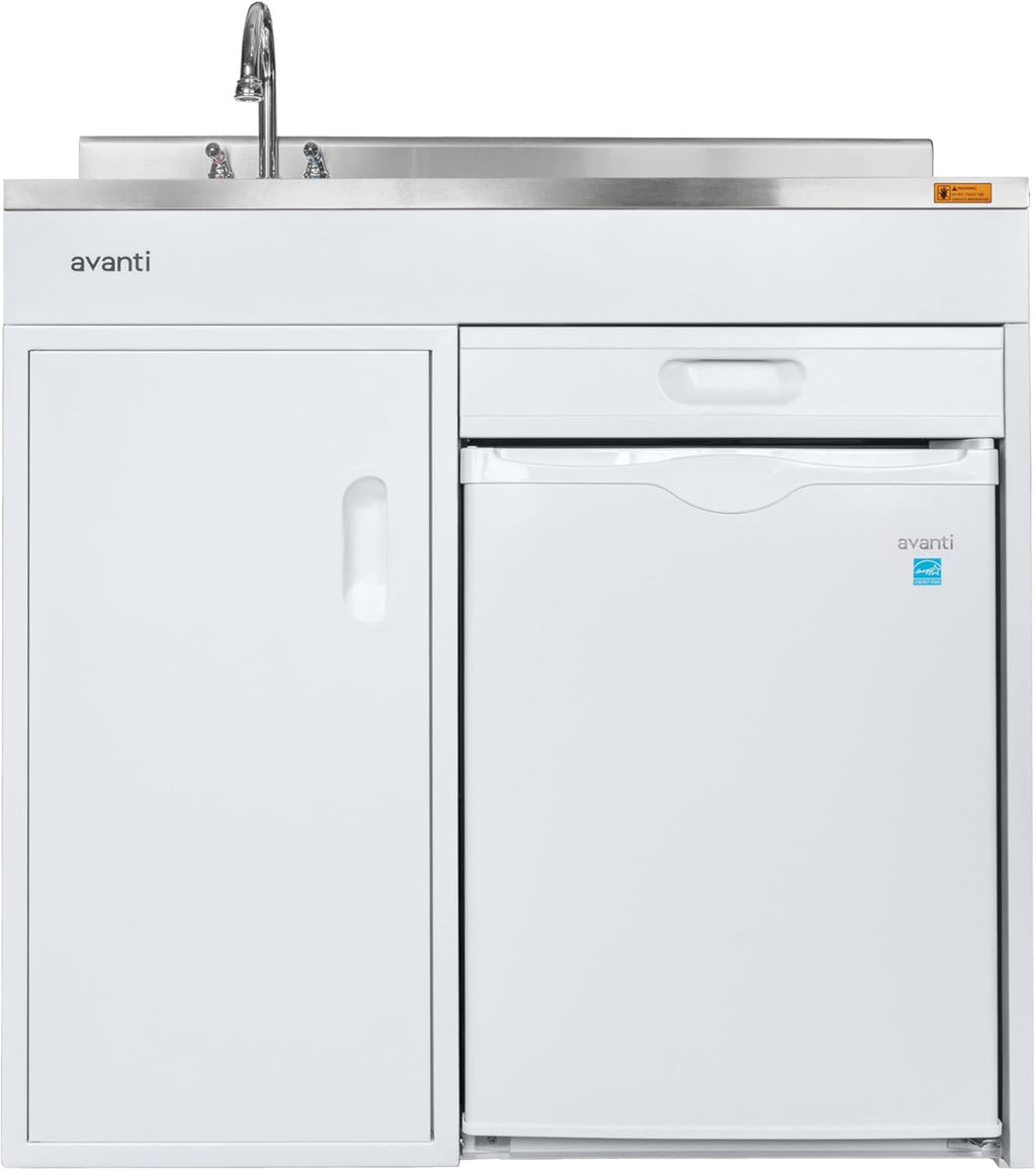 Avanti CK3616 36' Energy Star Rated Complete Compact Kitchen Stainless Steel Sink and White body