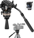 NEEWER Video Tripod Fluid Head w/ 6 Level Dynamic Counterbalance, 4 Level Pan/Tilt Damping, Handle, φ75mm Base, Metal Heavy Duty QR Plate Compatible with DJI RS Gimbals, Max Load 18lb, TH45