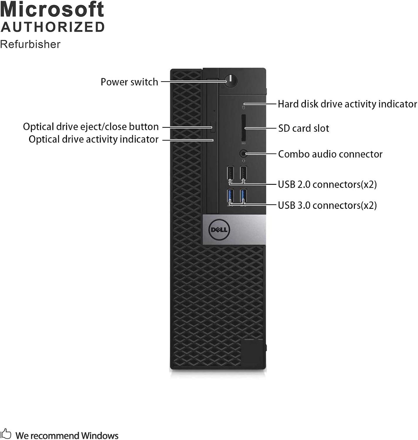 Dell OptiPlex 3040 Small Form Factor PC, Intel Quad Core i5 6500 up to 3.6GHz, 16G DDR3L, 1T, WiFi, BT 4.0, Windows 11 Pro (Renewed)