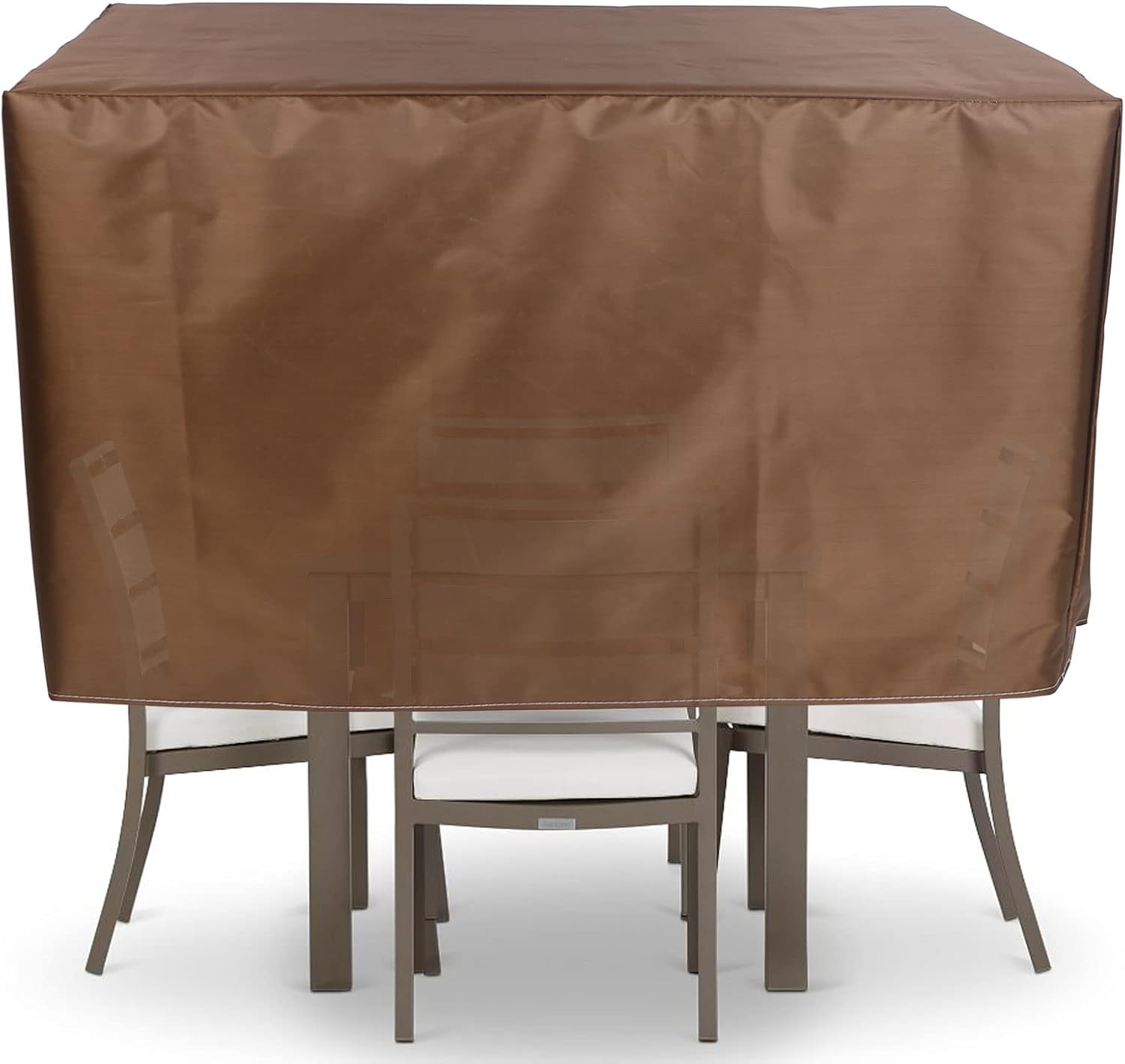 YSUEFIJO Garden Furniture Covers Waterproof Rectangular 100x100x31in Patio Furniture Cover Brown 420D Oxford Fabric Rip Proof Heavy Duty Durable Anti-UV with Storage Bag Easy to Clean