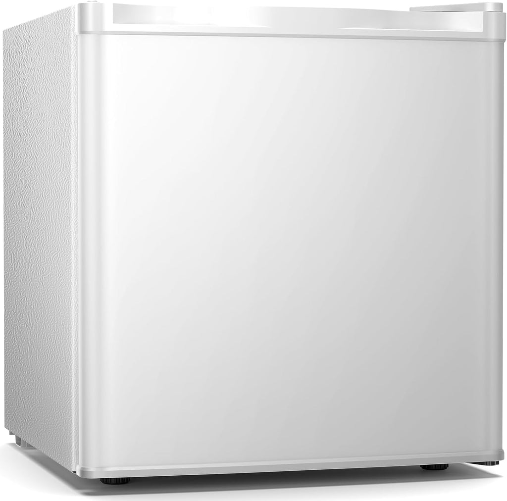 Antarctic Star 1.7 Cu.Ft Compact Refrigerator with Freezer,Adjustable Thermostat,Removable Glass Shelf,Single Reversible Door Mini Fridge for Bedroom,Office,Dorm,White