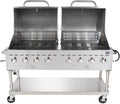 Tabletop King C3H860DEL Deluxe 60' Stainless Steel Outdoor Grill with Roll Dome and Cover