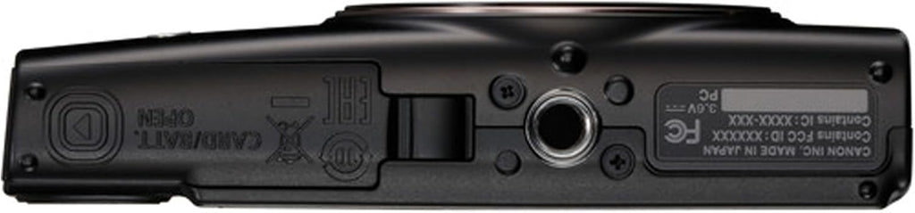 Canon PowerShot IXY 650 (ELPH 360) HS Digital Camera (Black) + 64GB Memory + Spare Batteries, Case, Grip, Software Pack (Power Bundle) (Renewed)