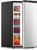 COWSAR 3.2 Cu.ft Mini Fridge with Freezer, Compact Dorm Refrigerator with Reversible Single Door, Adjustable Thermostat, Energy Saving, Perfect for Office, Dorm, Bedroom, Home, Silver