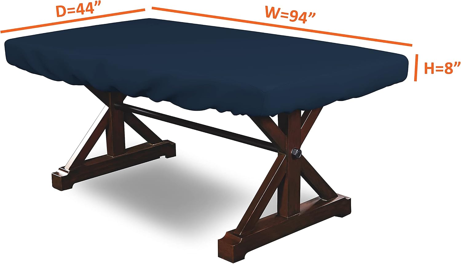 Covers & all Poker Table Cover 12 Oz Waterproof - 100% Weather Resistant Outdoor Game Table Cover with Elastic at 4 Sides (94' W x 44' D x 8' H Inches, Blue)
