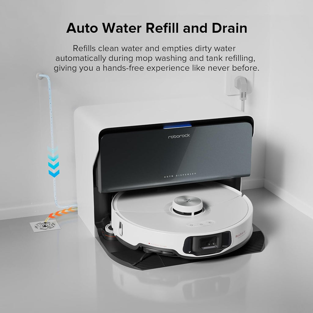 roborock S8 MaxV Ultra with Refill & Drainage System Robot Vacuum and Mop, Check Installation Space First, FlexiArm Design, Auto Mop Wash&Dry 10000Pa Suction, Obstacle Avoidance, 20mm Auto Mop Lifting