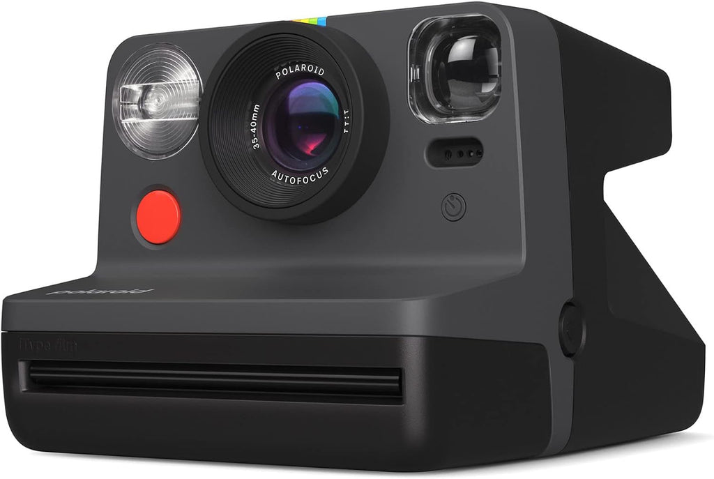 Polaroid Now 2nd Generation I-Type Instant Film Camera (Black), Shoot and Print Bundle with Magnetic/Hanging Photo Frames and Black & White Film Instant Film (8 Exposures) (3 Items)