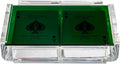 Modern Elegant Playing Card Deck Holder Tray with 2 Decks of Playing Cards in Unique Stylish Deluxe Acrylic Box with Color lid (Green)