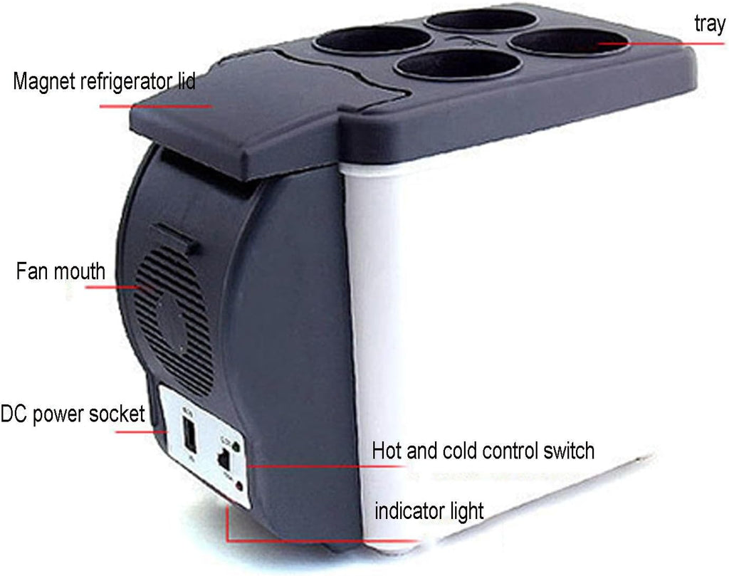 Mini Fridge,12V DC Portable Thermoelectric Cooler and Warmer 6L Little Tiny Refrigerator Electric Cooler for Skincare, Beverage, Food, Home, Office and Car