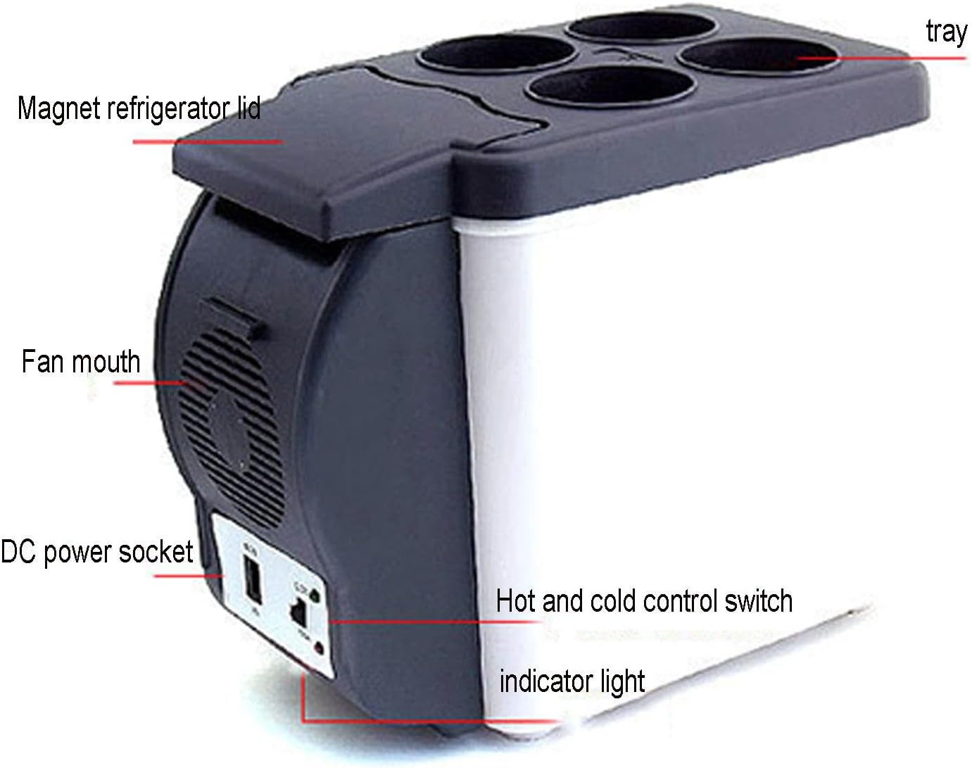Mini Fridge,12V DC Portable Thermoelectric Cooler and Warmer 6L Little Tiny Refrigerator Electric Cooler for Skincare, Beverage, Food, Home, Office and Car