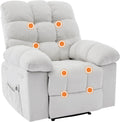 Garvee 21.4in Wide Recliner Chair,Massage & Heat Recliner Chair for Adults,Home Theater Seating with Lumbar Support,Ergonomic Breathable Fabric Nursery Rocking Chairs for Living Room