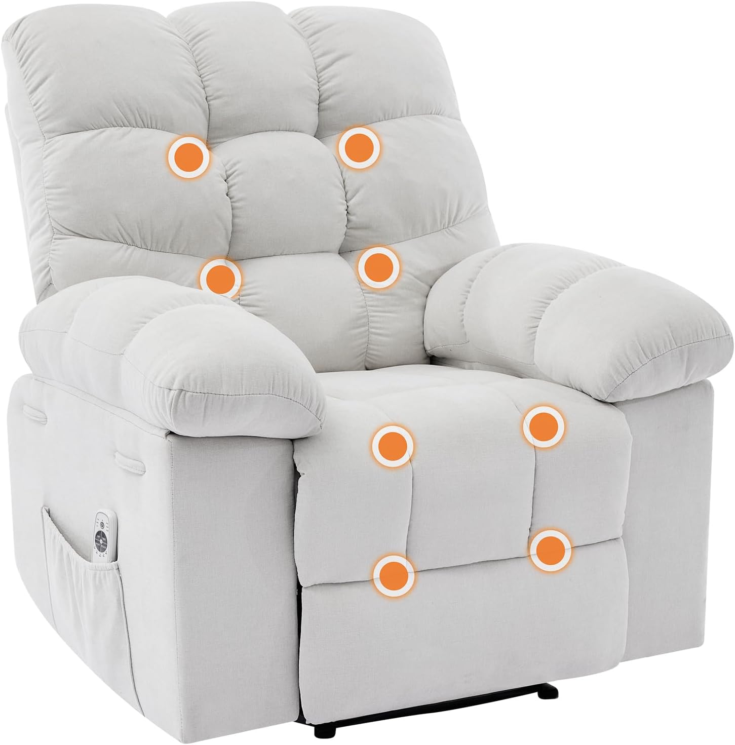 Garvee 21.4in Wide Recliner Chair,Massage & Heat Recliner Chair for Adults,Home Theater Seating with Lumbar Support,Ergonomic Breathable Fabric Nursery Rocking Chairs for Living Room