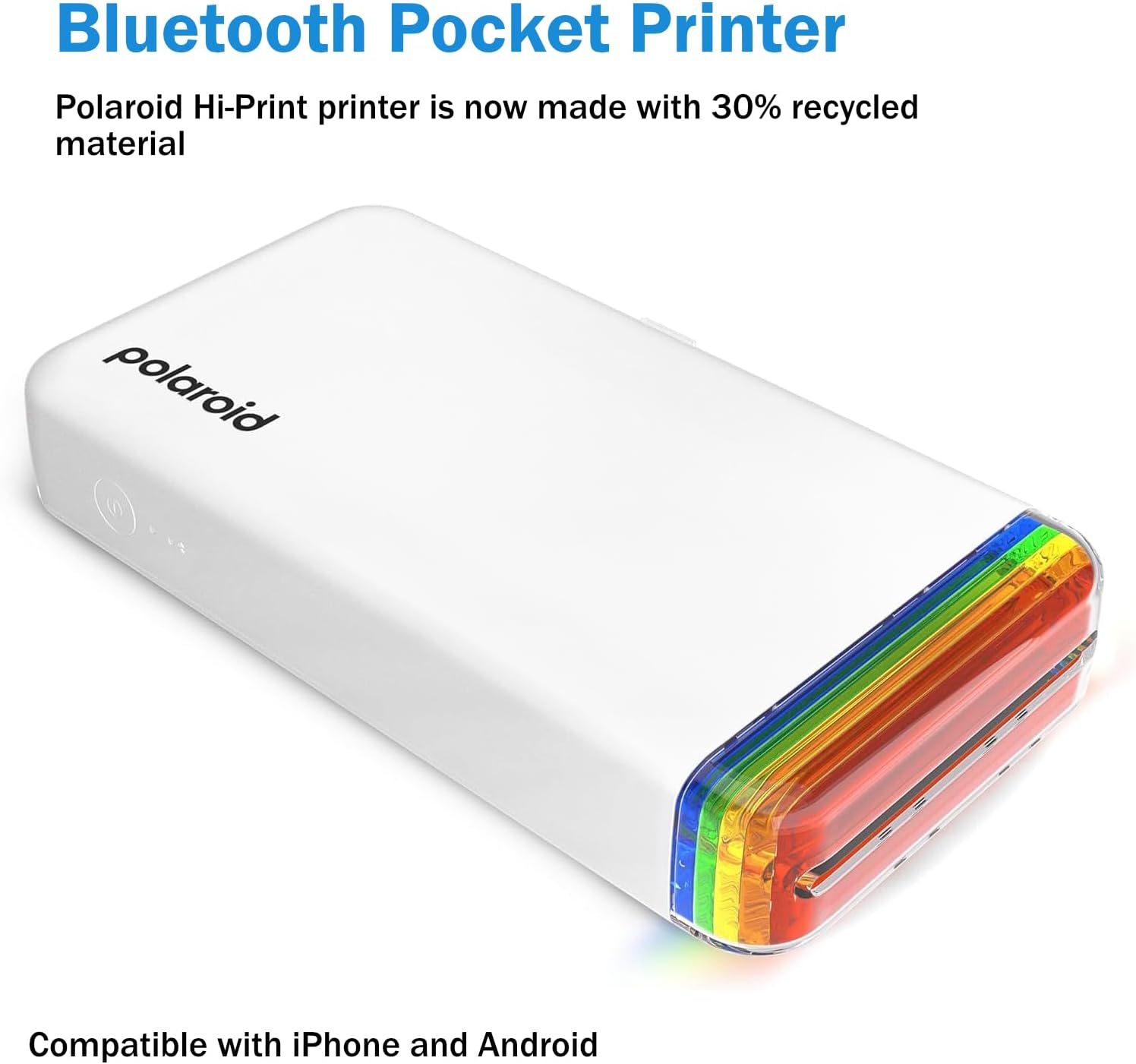 Polaroid Hi Print + 40 Photo Bundle, 2nd Generation Phone Printer, 2x3 Pocket Photo Printer, Portable Bluetooth Photo Printer for iPhone & Android Cleaning Cloth
