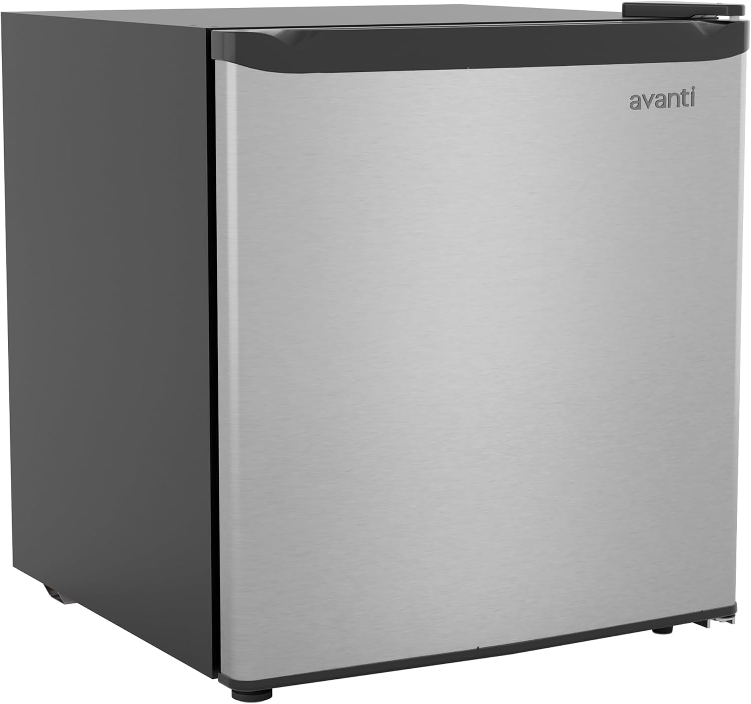 Avanti Mini Fridge 1.6 Cu. Ft. Compact Refrigerator for Dorm, Office & Bedroom, Chiller Compartment, Glass Shelf, Reversible Door with Automatic Defrost, ENERGY STAR, Stainless Steel