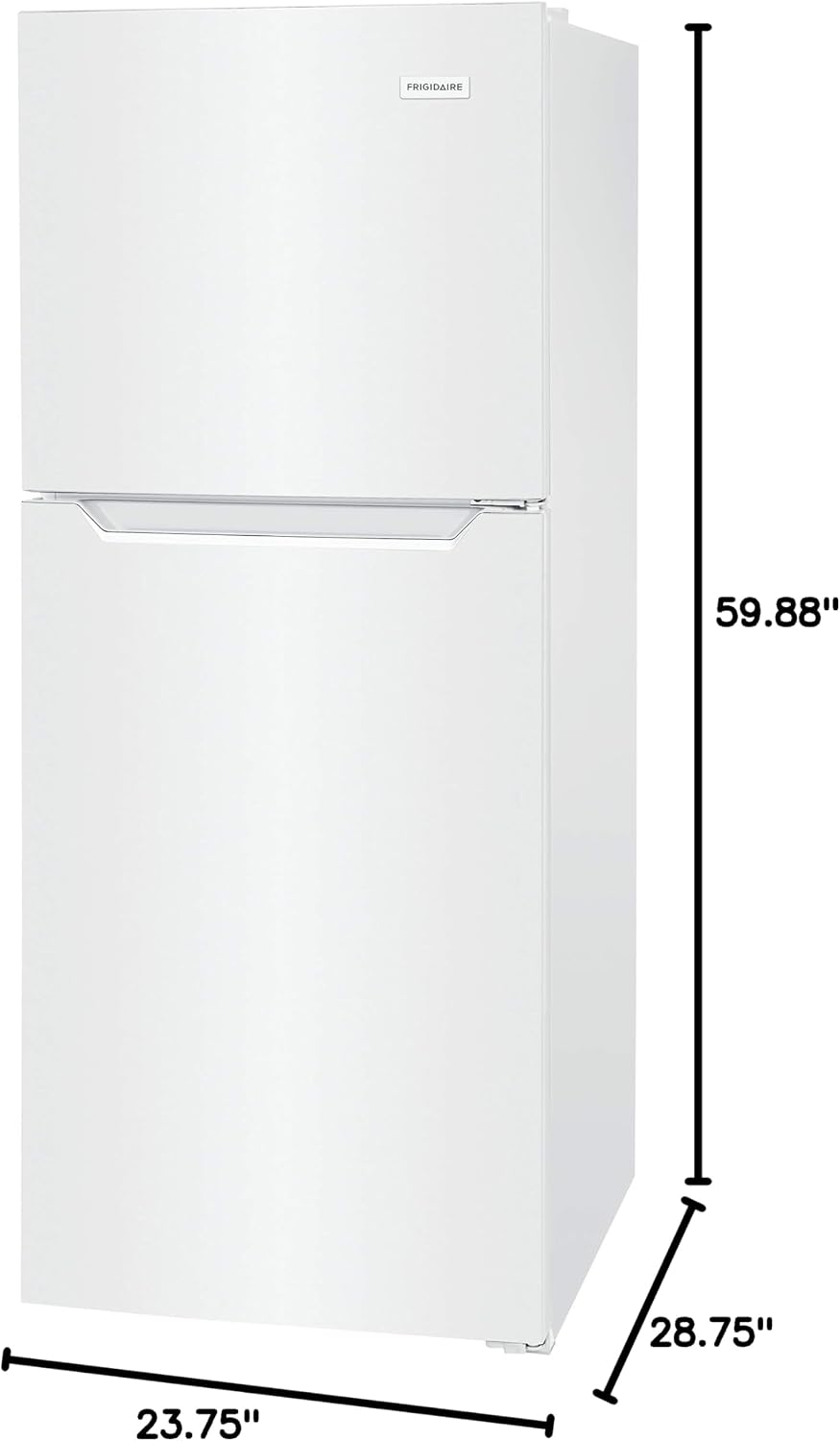 Frigidaire 11.6 Cu. Ft. Compact ADA Top Freezer Refrigerator in White with Electronic Control Panel, Reversible Door Swing, ENERGY STAR