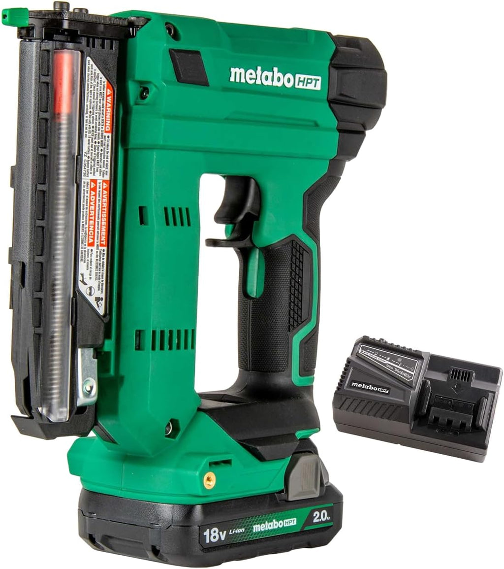 Metabo HPT 18V MultiVolt Cordless Compact Pin Nailer Kit, 23 Gauge Nailer with Power Tool 2.0Ah Lithium Ion Battery, Drives 5/8' to 1-3/8' Headless Pin Nails, 5-Year Warranty, NP1835DA