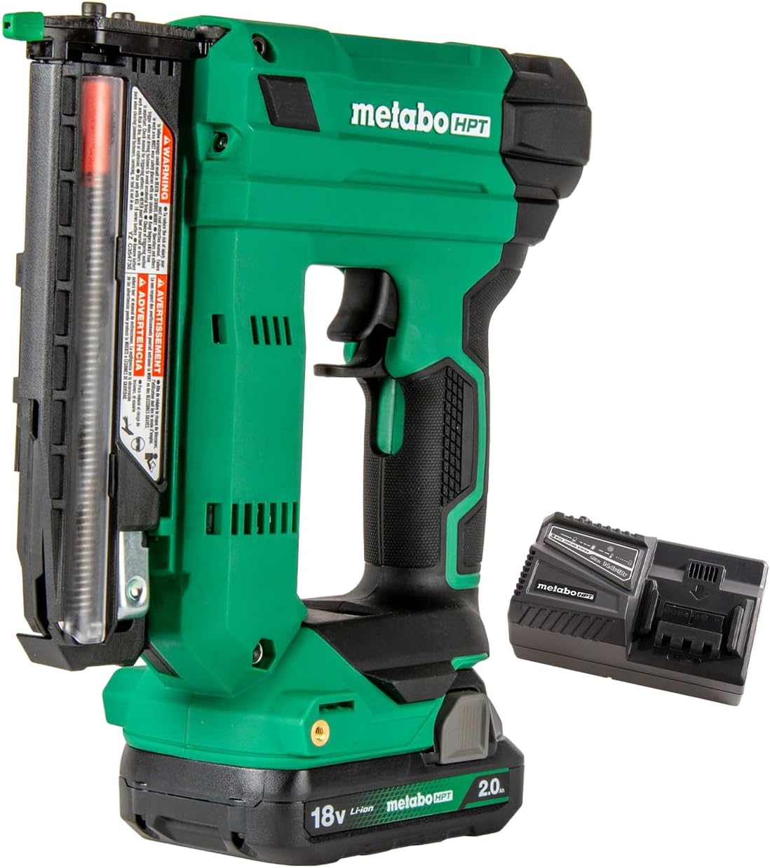 Metabo HPT 18V MultiVolt Cordless Compact Pin Nailer Kit, 23 Gauge Nailer with Power Tool 2.0Ah Lithium Ion Battery, Drives 5/8' to 1-3/8' Headless Pin Nails, 5-Year Warranty, NP1835DA