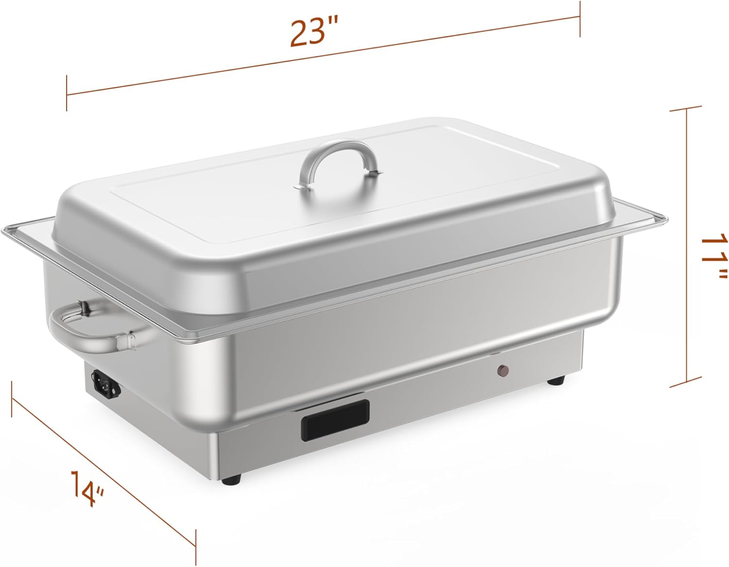 GarveeHome 2 Pack Electric Chafing Dish Buffet Set 9 QT Buffet Servers and Warmers Digital Display Temperature Warming Tray Stainless Steel Food Warmer for Parties Weddings Caterings