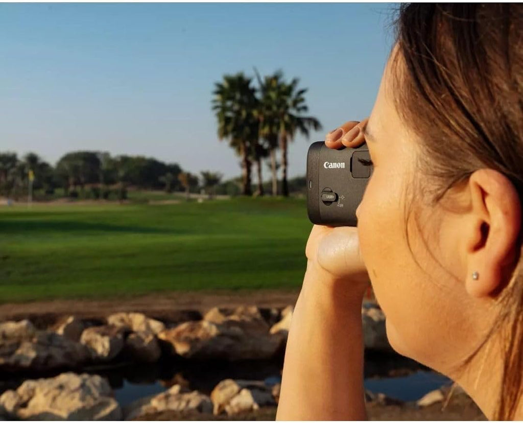 Canon PowerShot Golf Digital Laser Rangefinder, 6–12× Zoom Monocular, Slope Correction, Image Stabilization, Built‑in Camera (Photo & Video), IPX4 Water‑Resistant, Compact for Precision Golf, Black