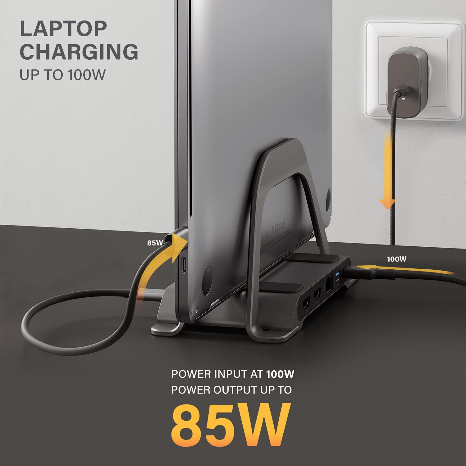 ALOGIC Bolt Plus USB C Laptop Docking Station w/ Stand, 10-in-1 4K Dual Monitor Dock w/ 2 HDMI, 3 USB, SD/TF, 100W Charging, Gigabit Ethernet, 3.5mm Audio, Aluminum Stand for MacBook, Windows Laptop