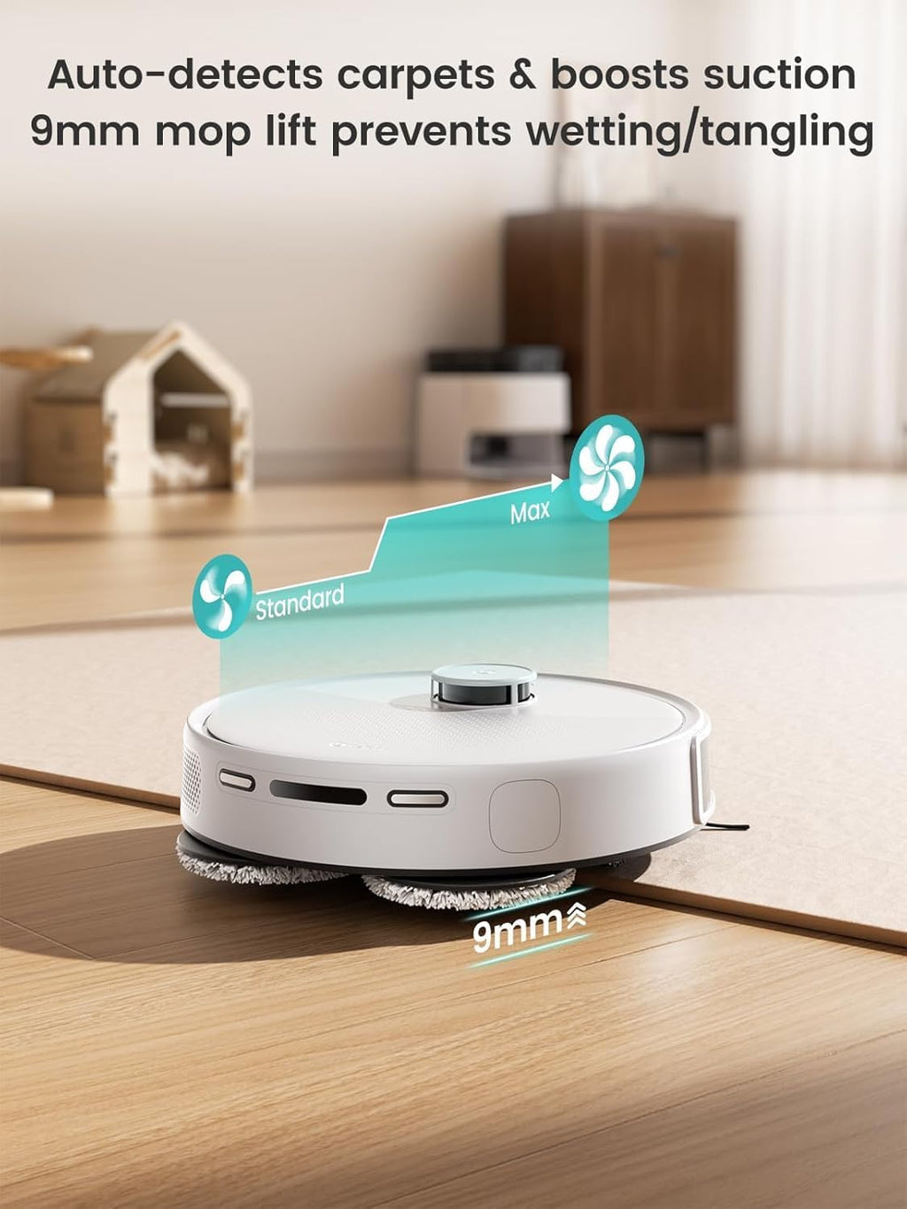 Lefant Robot Vacuum and Mop, 15000Pa Suction, 90-Day Self-Emptying, Auto Mop Washing&Drying, Obstacle Avoidance, All-in-One for Pet Hair Carpet, 5G WiFi Alexa/APP/iWatch Control, M3 White