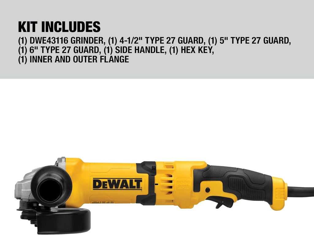 DEWALT Angle Grinder Tool, 4-1/2-Inch to 5-Inch, Trigger Switch (DWE43116)