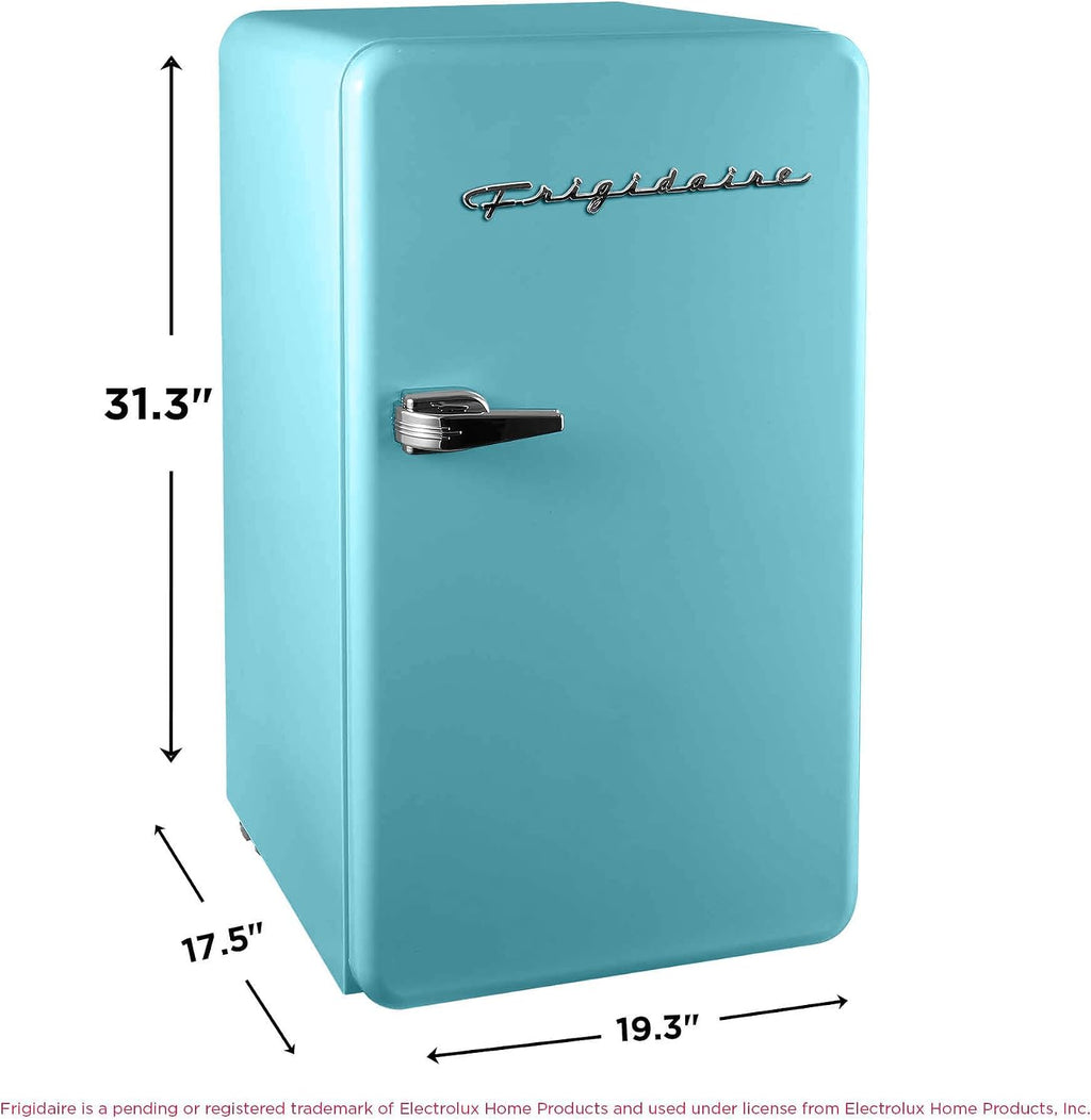 FRIGIDAIRE EFR372-BLUE 3.2 Cu Ft Blue Retro Compact Rounded Corner Premium Mini Fridge
