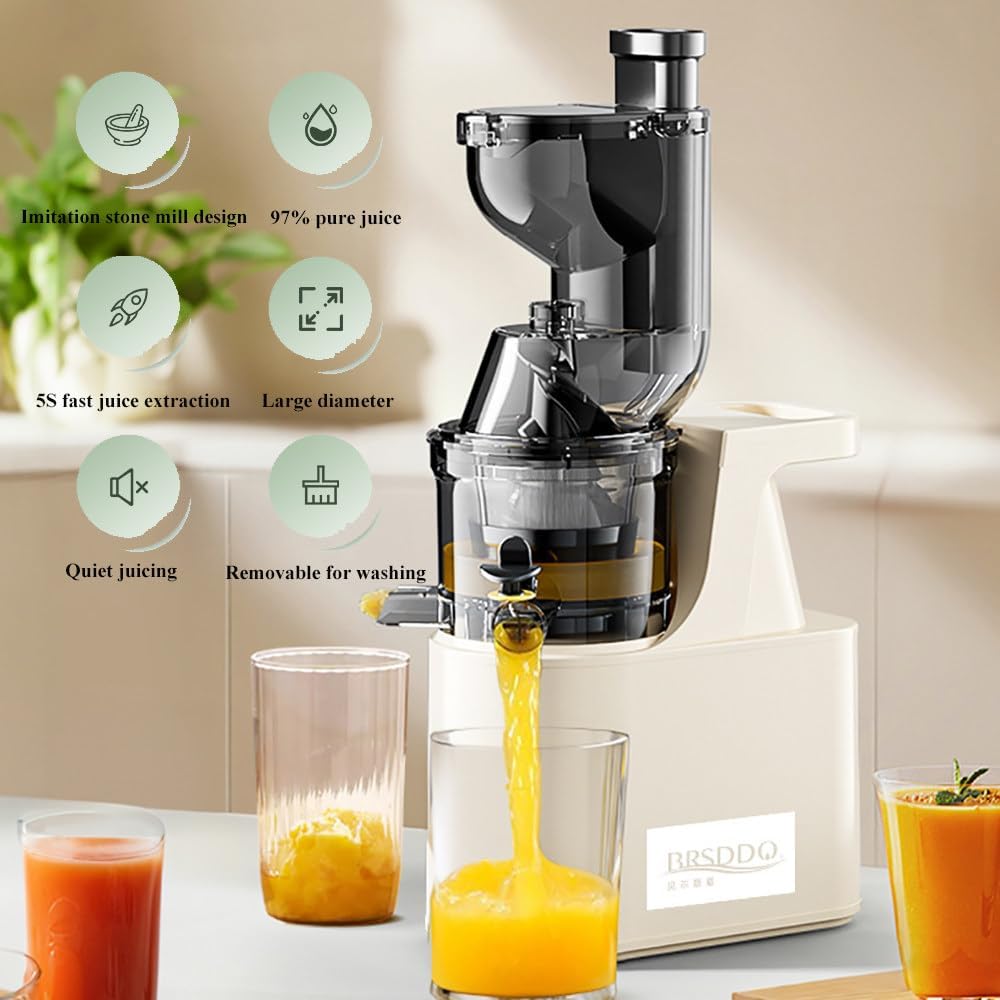 Centrifugal Juicer,Juice Extractor Machine Vegetable And Fruit,2.76 Inch Feed Trough,Whole Fruit Without Cutting,97% Pure Juice,300W Slow Masticating Juicer,Easy To Clean