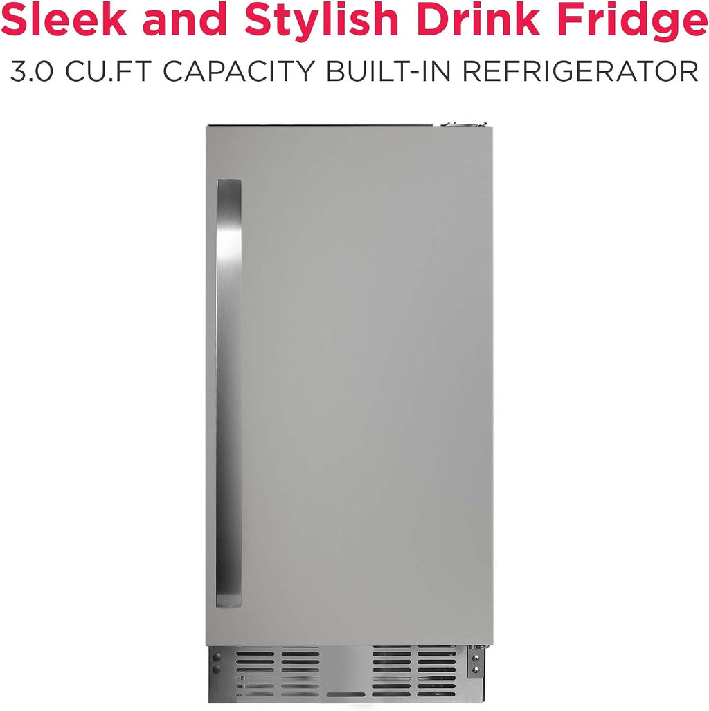 Frigidaire 3 Cu Ft Capacity built in fridge, under counter, frost free, Stainless Steel