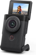 Canon PowerShot V10 Compact Vlogging Camera, 1' CMOS Sensor, 4K Video Streaming, Built‑in Wide‑Angle Zoom Lens, Flip‑LCD & Stereo Mic, Image Stabilization, Creator Studio in Your Pocket, Black