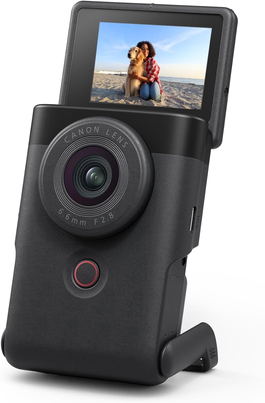 Canon PowerShot V10 Compact Vlogging Camera, 1' CMOS Sensor, 4K Video Streaming, Built‑in Wide‑Angle Zoom Lens, Flip‑LCD & Stereo Mic, Image Stabilization, Creator Studio in Your Pocket, Black