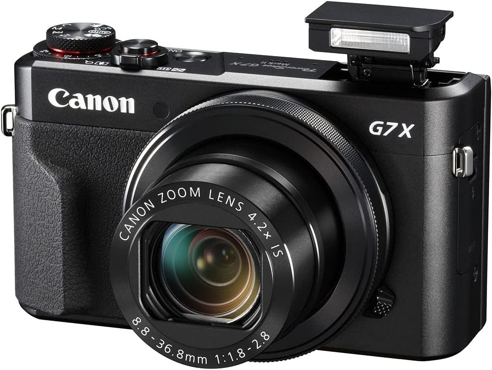 Canon PowerShot G7 X Mark II Digital Camera (Black) 20.1MP 1-Inch CMOS Sensor, DIGIC 7, 4.2X Optical Zoom Lens | Full HD 1080p Video, Wi-Fi, Tilting Touchscreen with Bag and 64GB Card