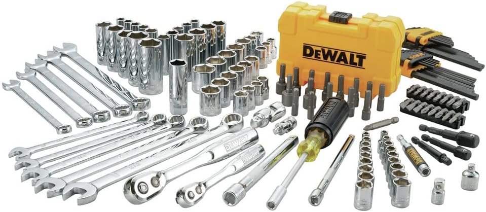 DEWALT Mechanics Tools Kit and Socket Set, 142-Piece, 1/4 & 3/8' Drive, MM/SAE (DWMT73802)