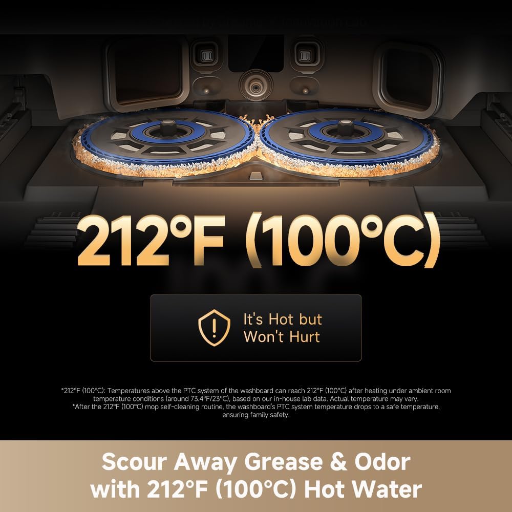DREAME Matrix10 Pro Robot Vacuum and Mop, Featuring Multi-Mop Switching Dock, Three-Solution Compartment, Detangling Brush, 30,000Pa Suction, 212°F (100℃) Mop Self-Cleaning Black