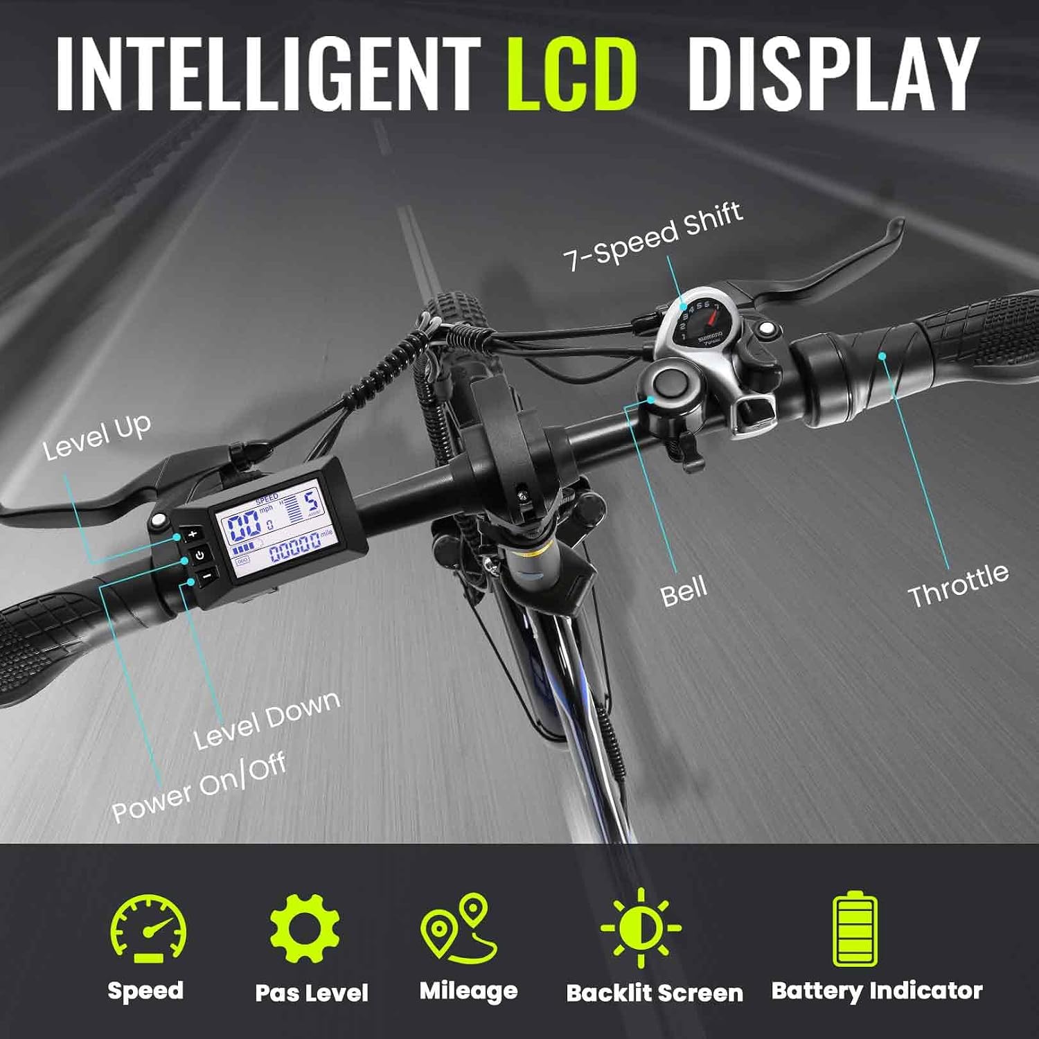 Vivi MT20UL Foldable Electric Bike 20' x3.0 Fat Tire Electric Bike with 48V 499.2WH Removable Battery, Peak 749W, Up to 50 Miles EBike, 7-Speed, 19.8MPH, Cruise Control, SGS Certified to UL2849