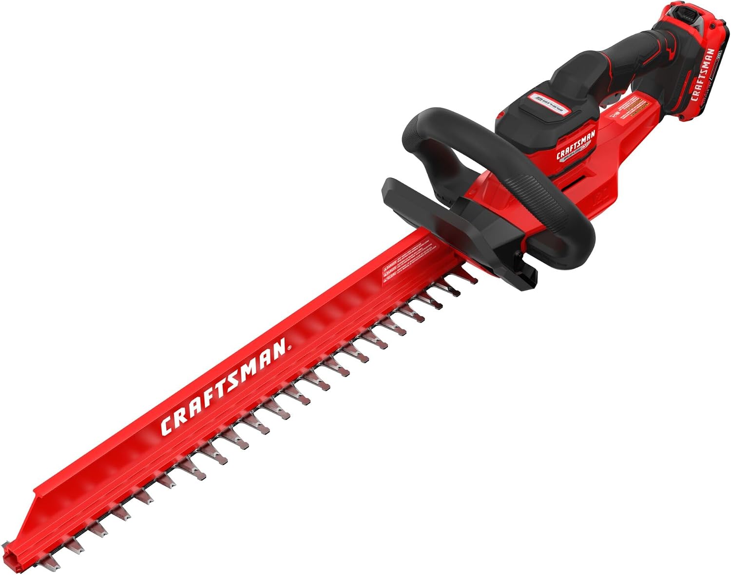 CRAFTSMAN V20 22 in. Hedge Trimmer Cordless with 2Ah Battery and Charger, Lightweight Brushless RP Bush Trimmer with Hedge Sweep Attachment, Longer Runtime, Up to 2X More Power (CMCHT830D1)