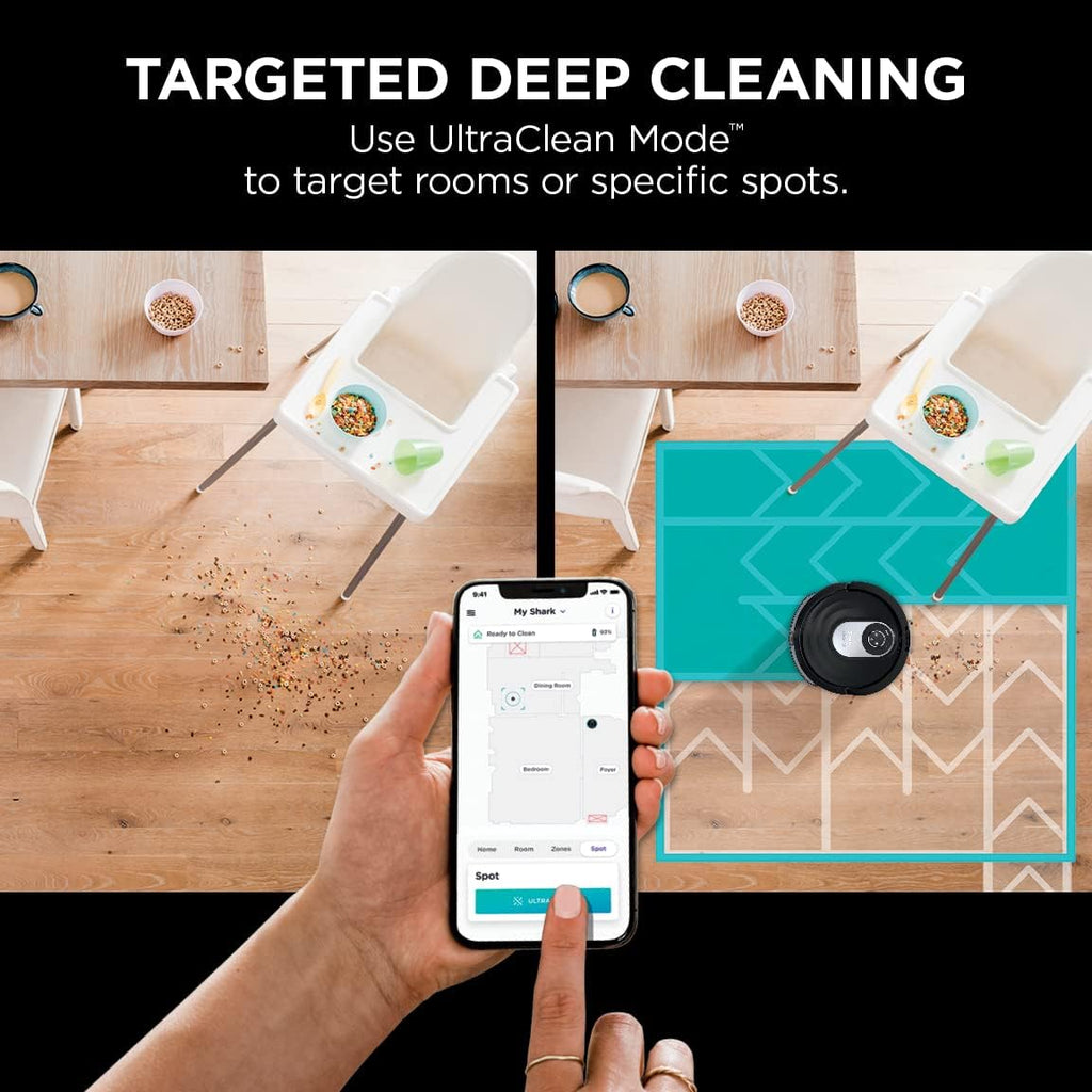 Shark AI Robot Vacuum & Mop with Self-Cleaning Brushroll for Floors, Carpet Black/Silver (RV2001WD) With LiDAR Navigation