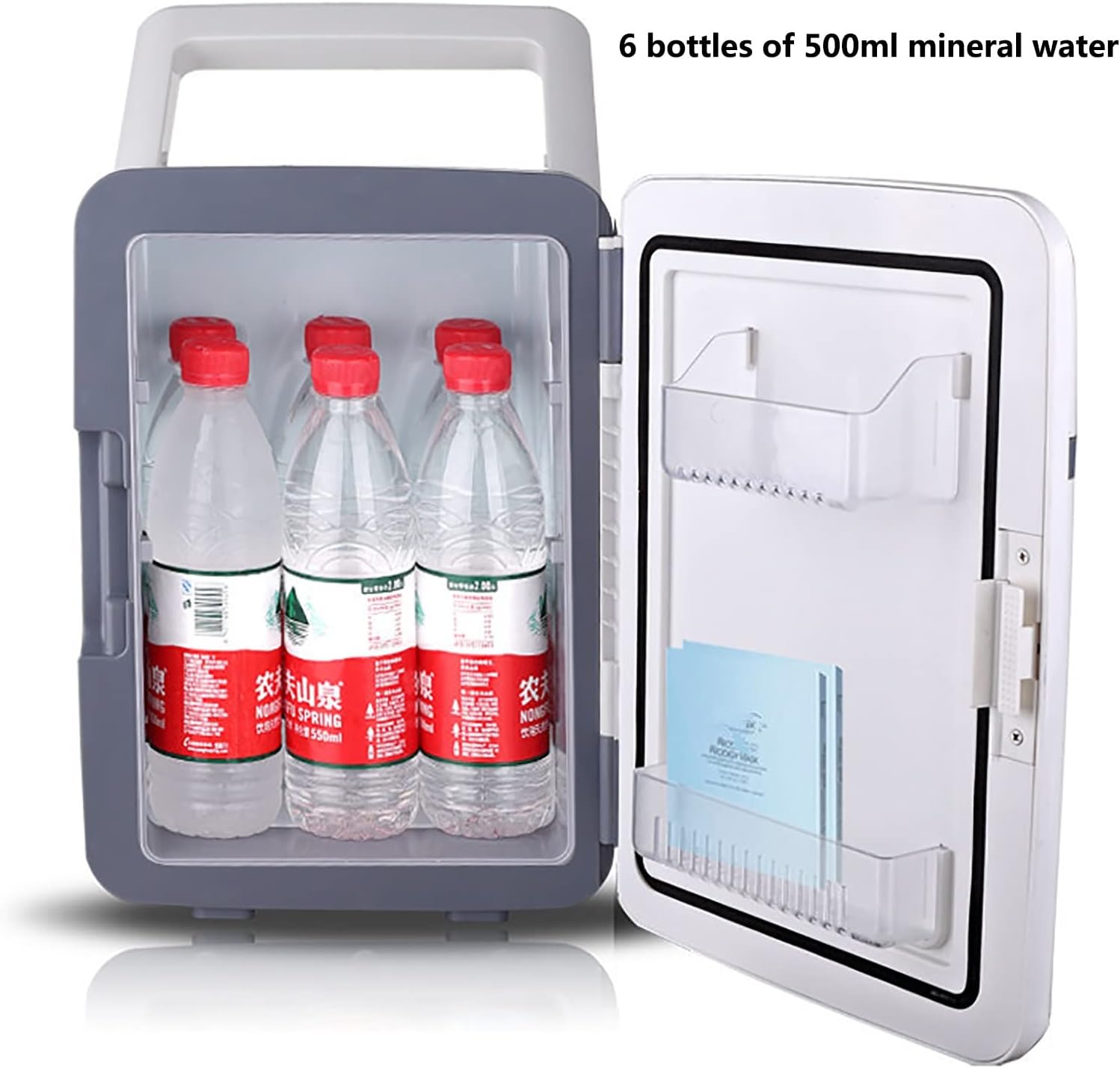 10L Mini Fridge Portable Refrigerator Electric Reefer Thermoelectric Cooler Food Warmer & Drinks Chiller for Cars, Homes, Offices, and Dorms AC+DC Power Compatibility