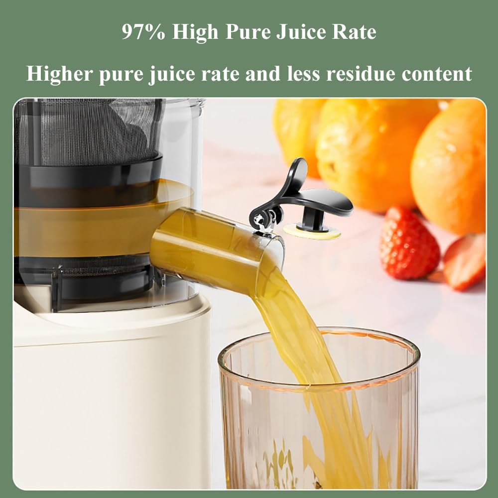 Centrifugal Juicer,Juice Extractor Machine Vegetable And Fruit,2.76 Inch Feed Trough,Whole Fruit Without Cutting,97% Pure Juice,300W Slow Masticating Juicer,Easy To Clean