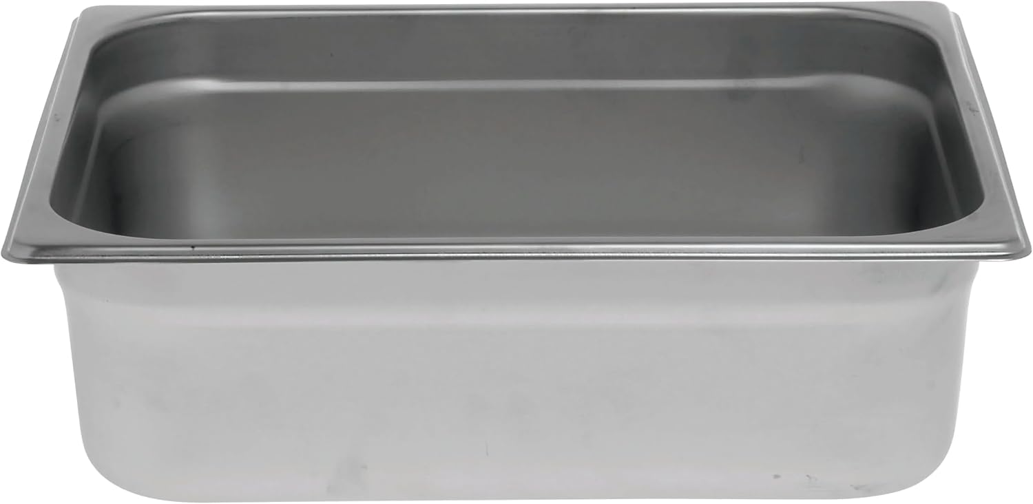 Kratos Commercial Electric Countertop Food Warmer with Two Half Size Hotel Pans and Slotted Lids, 120V, 1200 Watts, Stainless Steel Portable Food Warmer with Pans