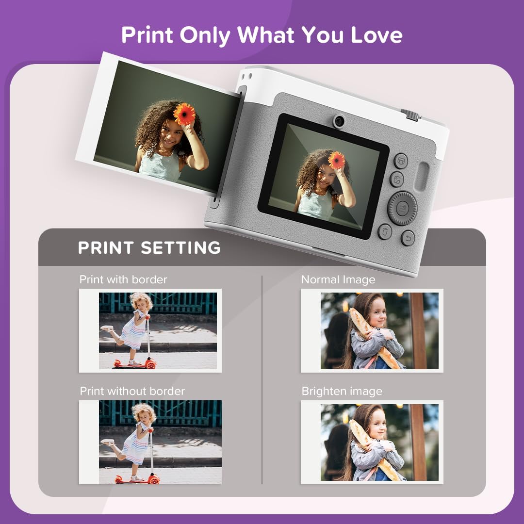 myFirst Camera Insta Lux Instant Print Camera, Real High-Definition Color Prints, WiFi Phone Printing, 5MP Dual Lens, Built-in Filters & Frames, Portable Photo Printer for Kids & Adults (Cotton Candy)