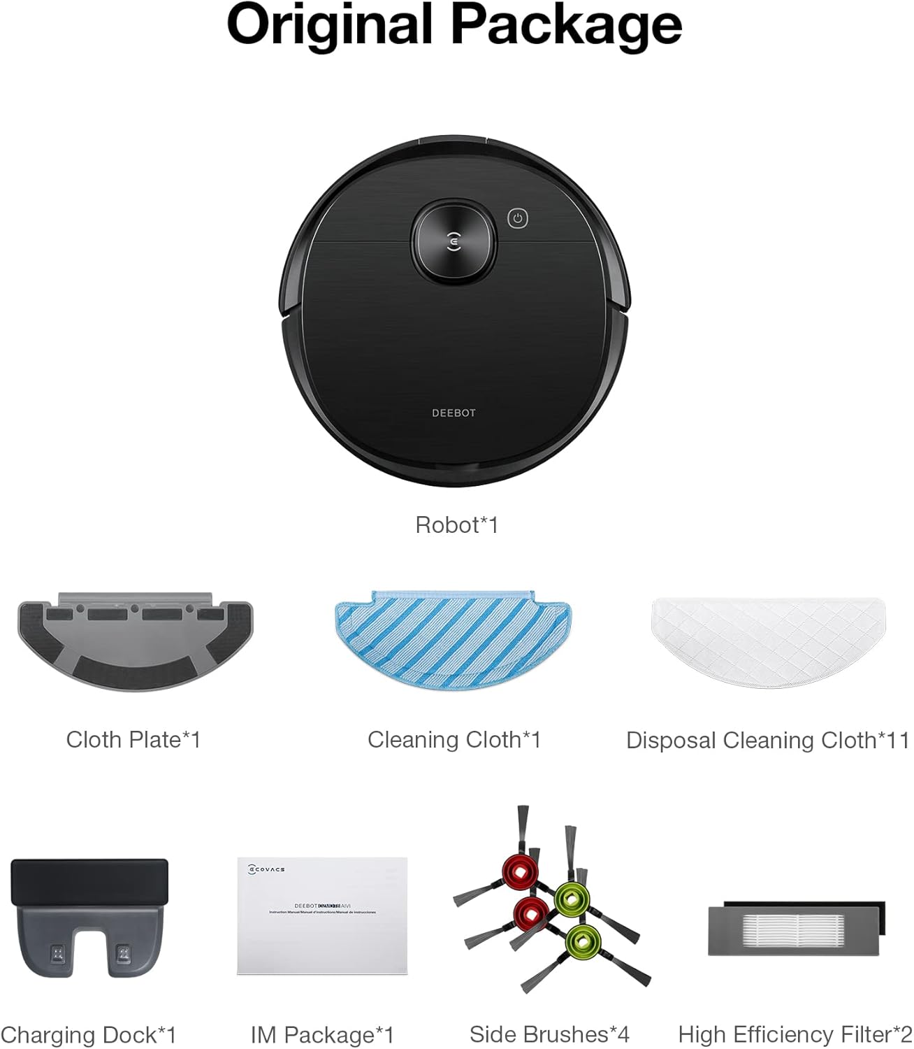ECOVACS Deebot T8 AIVI Robot Vacuum Cleaner for Floors,Carpet, Vacumming and Mopping in One-Go, Laser Mapping, Smart AI Object Recognition, On-Demand Live Video, Custom Clean, 3+ Hours of Runtime