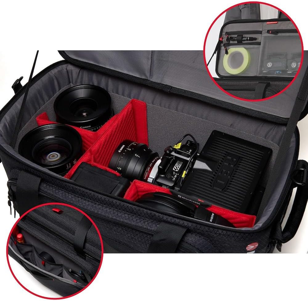 Manfrotto Pro Light Cineloader Medium, Shoulder Bag, Camcorder & Cinema Bag, Padded Camera Case, Professional Video Dedicated Features, Top Access, Camera Storage, Dark Grey, Size Medium