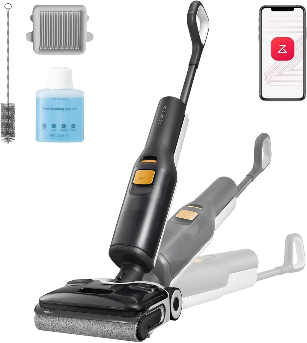 roborock F25 XT Wet Dry Vacuum Cleaner, Cordless Vacuum Mop All in One for Hard Floor, 20000Pa Hardwood Floor Cleaner with Zero Tangle, 194°F Hot Air Flash Drying Electric Mop, 180° Lie Flat, WiFi
