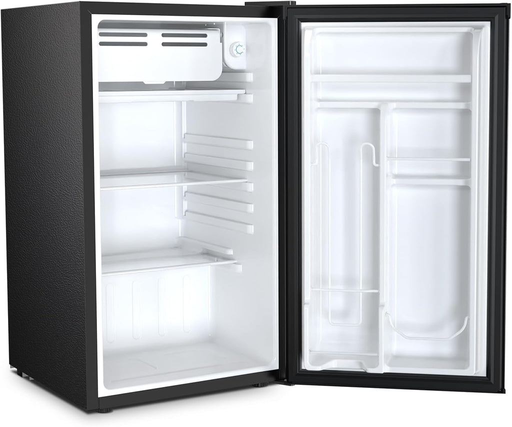 Antarctic Star 3.2 Cu.Ft. Mini Fridge with Freezer, Small Refrigerators with Adjustable Thermostat, Low Noise, Energy Saving, Compact Refrigerators for College Dorm, Office, Bedroom, Apartment, Black