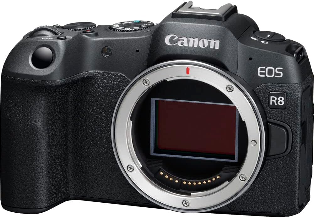 Canon EOS R8 Mirrorless Camera | 24.2MP Full Frame Sensor 4K 60p Video | Compact Lightweight Hybrid Camera for Travel and Content (5803C002) + Canon RF 50mm f/1.8 STM Lens + 64GB Card + Bag